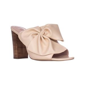 Avec Les Filles Womens Marie Bow Peep Toe  Sandals Size 9.5